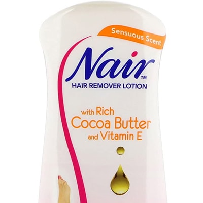 Nair hair remover lotion with rich cocoa butter