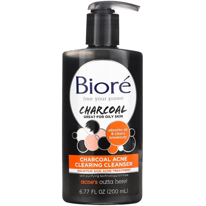 غسول بيوريه بالفحم للحبوب Bioré Charcoal Acne Cleanser